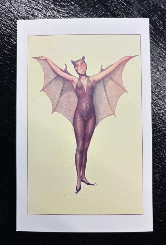 Woman in Bat Suit - postcard