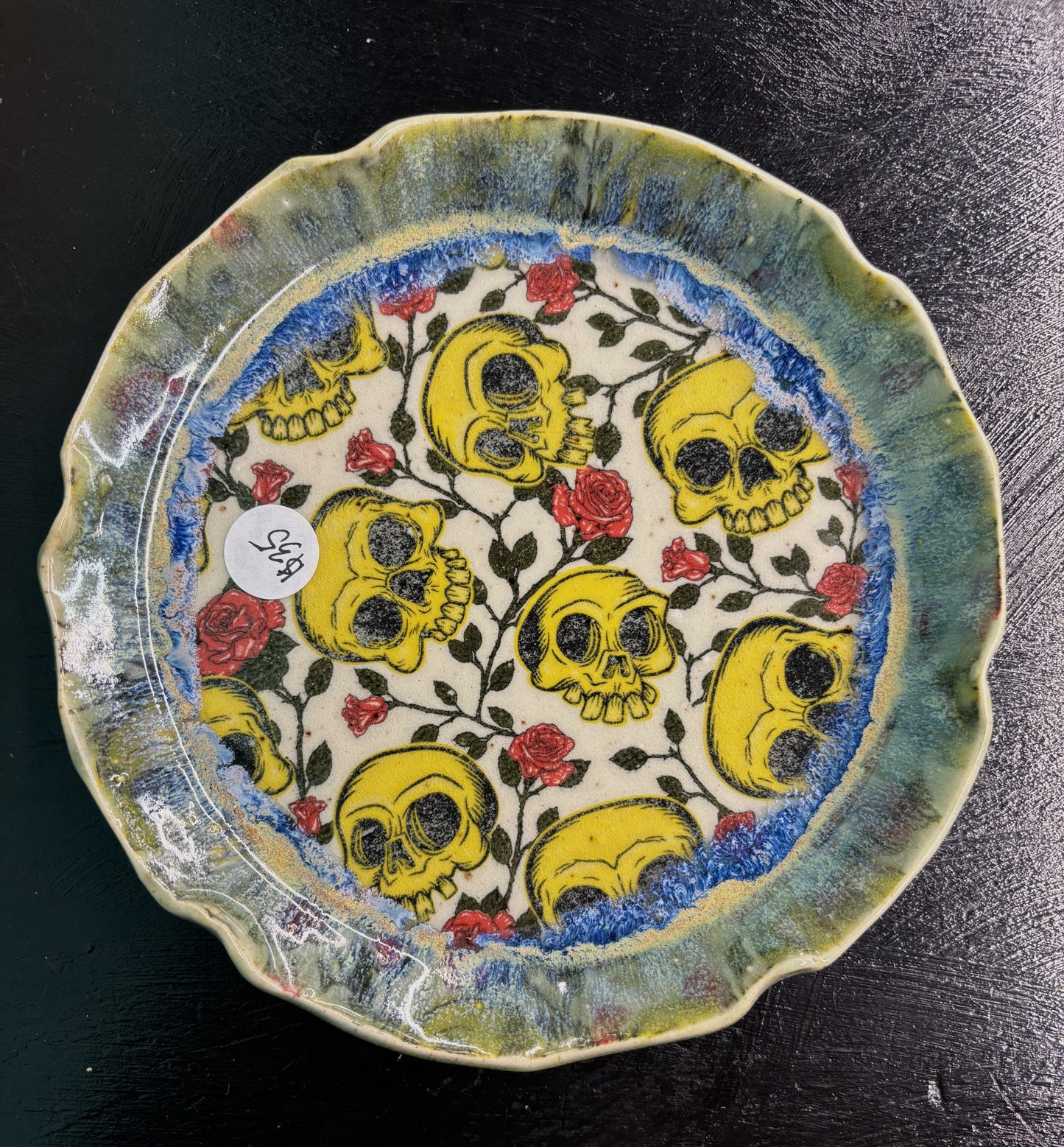 Yellow Skull - Ceramic Round Plate