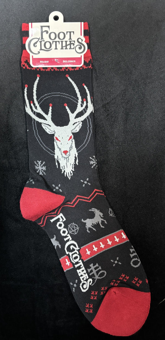 Beelzebuck Ugly Xmas Sweater - crew socks