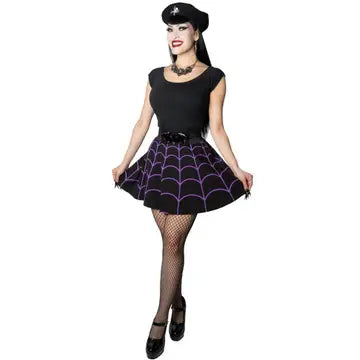 Purple Spiderweb Skater - Skirt