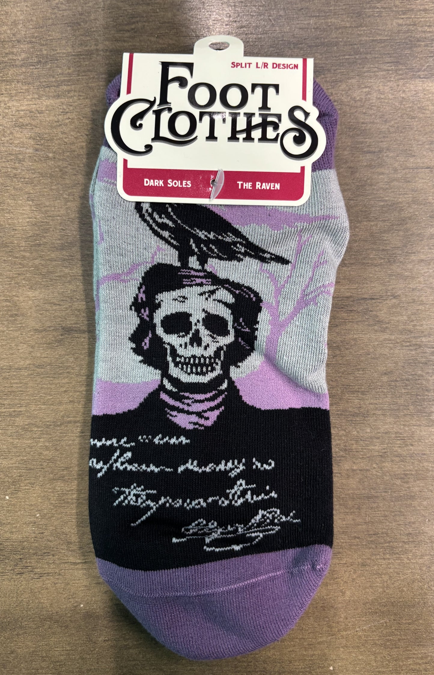 The Raven, Edgar Allen Poe - ankle socks
