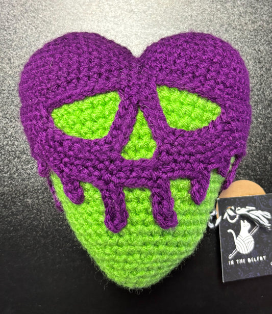 Poison Heart, green and purple - Crocheted Critters