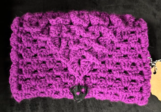 Tarot Card Pouch, Purple - crocheted