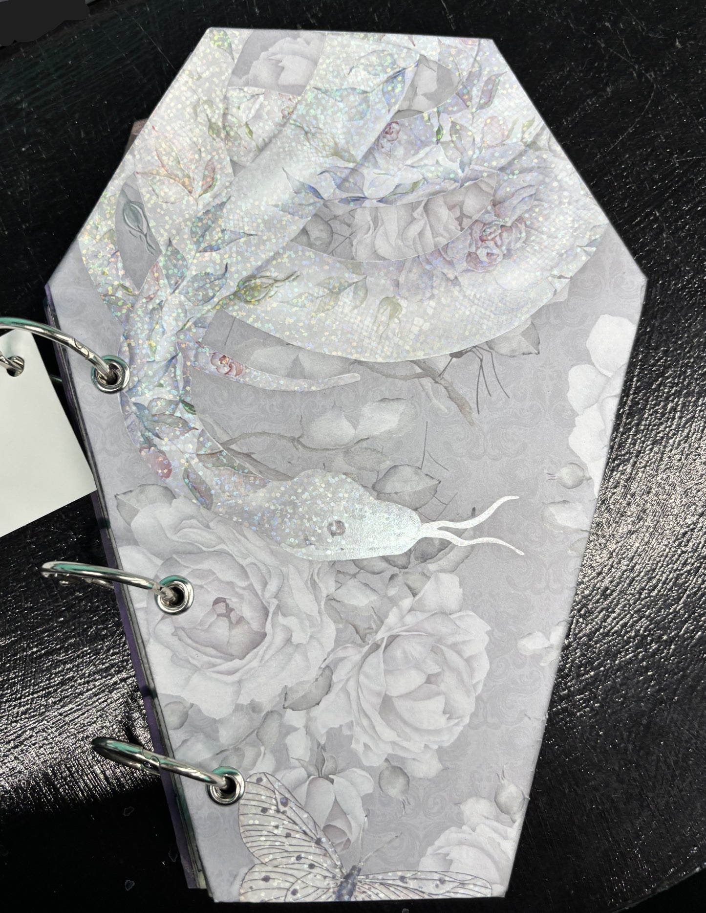 White Snake and Flowers - large coffin travel journal