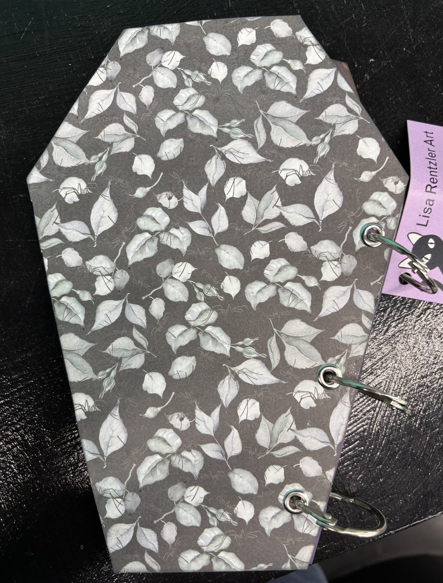 White Snake and Flowers - large coffin travel journal